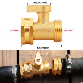 UNWAVER brass ball valve with 3/4-inch GHT threads, durable connection.