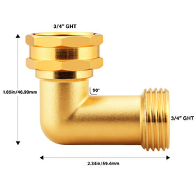 UNWAVER brass 90deg elbow 3/4 inch GHT fits RV intake