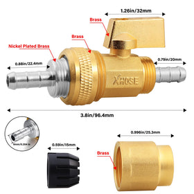 UNWAVER brass shut-off valve shown for rust-resistant control during garden tasks