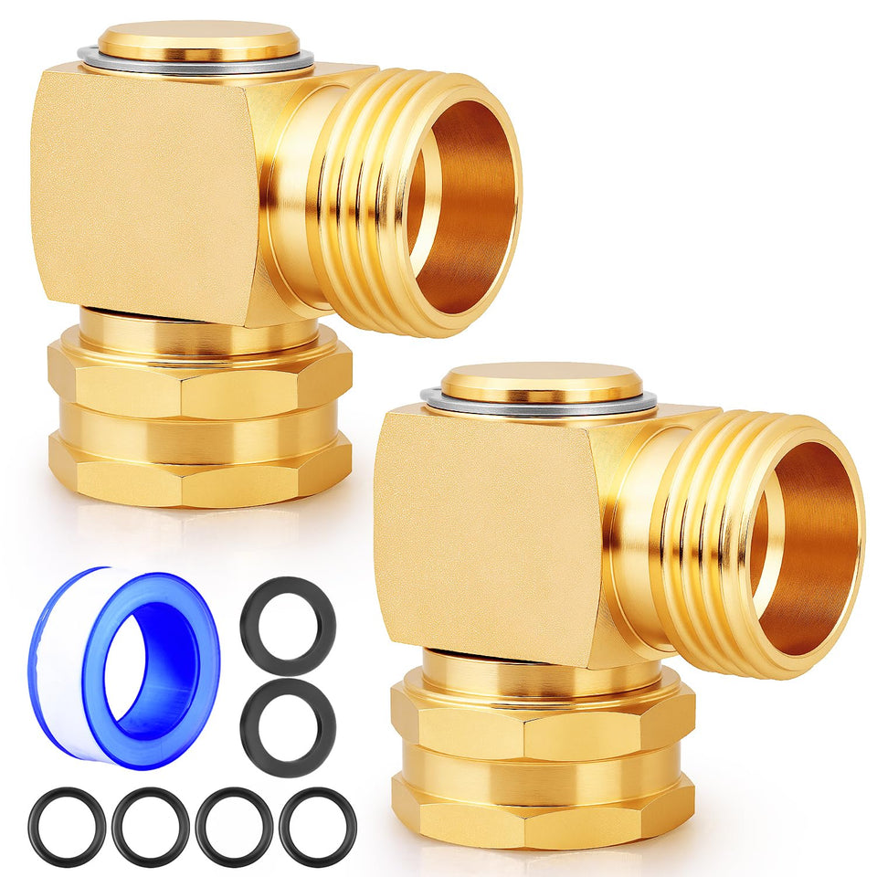 UNWAVER garden hose swivel elbow 90-degree connector reduces kinks for easier watering