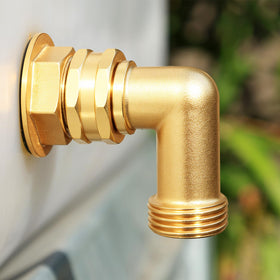 UNWAVER two-pack brass hose elbows for outdoor fittings