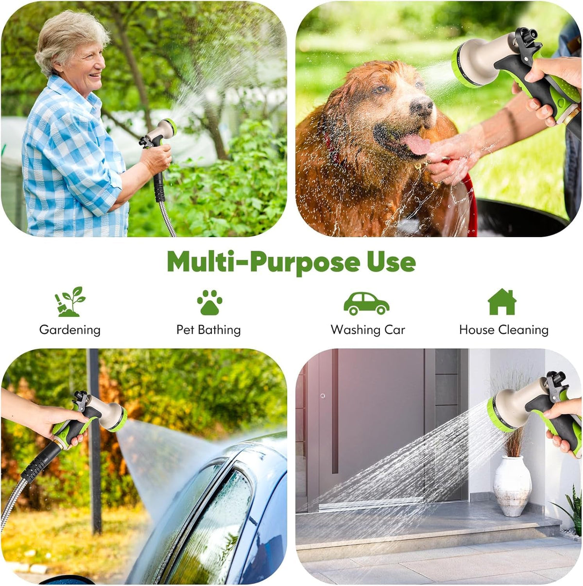 Unywarse hose includes leak-proof washers for a tight seal