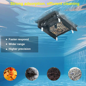 Uoark Solar Pool Skimmer debris basket close-up emphasizes large capacity.