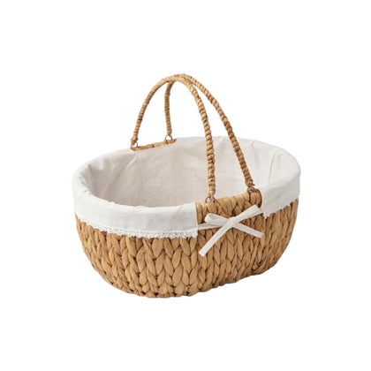 UoeRing medium picnic basket handwoven water hyacinth for durable outdoor gatherings