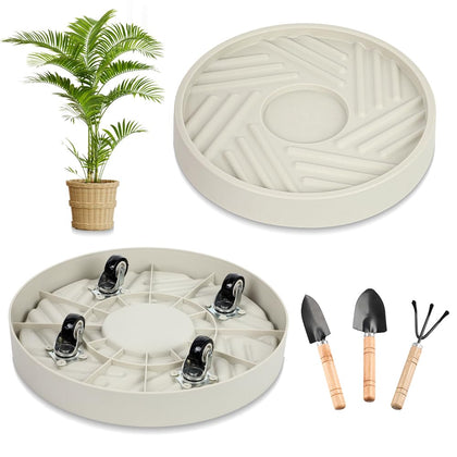 UoeRing plant caddy with hidden wheels enabling smooth mobility for indoor greenery.