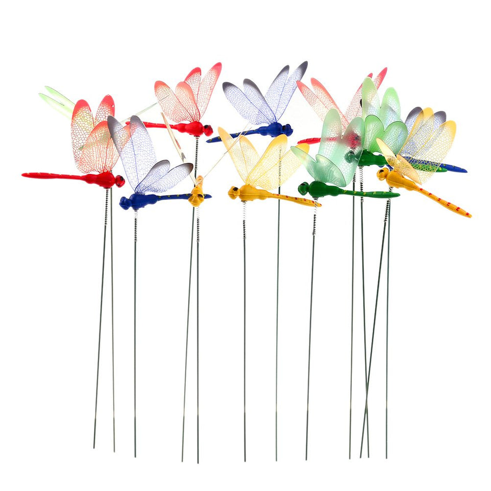 Uoeo 36-pack dragonfly garden stakes blue brighten outdoor planters