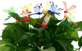 Uoeo dragonfly garden stakes green add lively garden decor
