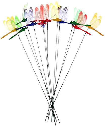 Uoeo dragonfly stakes rain durability for weather-resistant decor