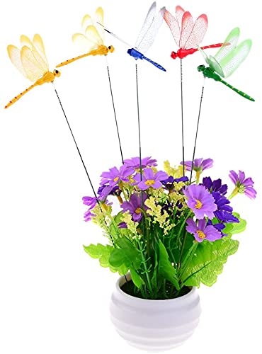 Uoeo dragonfly garden stakes red brighten borders with weatherproof wings