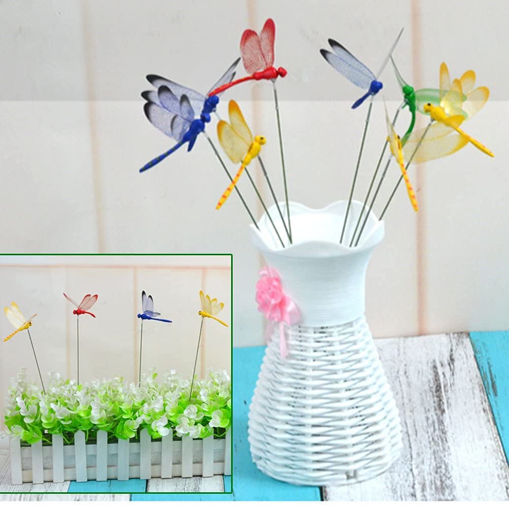 Uoeo dragonfly garden stakes yellow enhance patios and fences