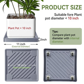 UoeRing plant caddy showing spill-proof water tray protecting floors.