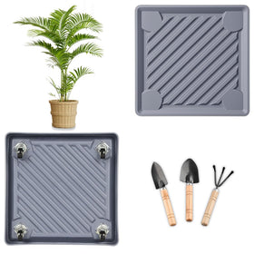 UoeRing square plant caddy with hidden wheels for easy, smooth movement indoors.