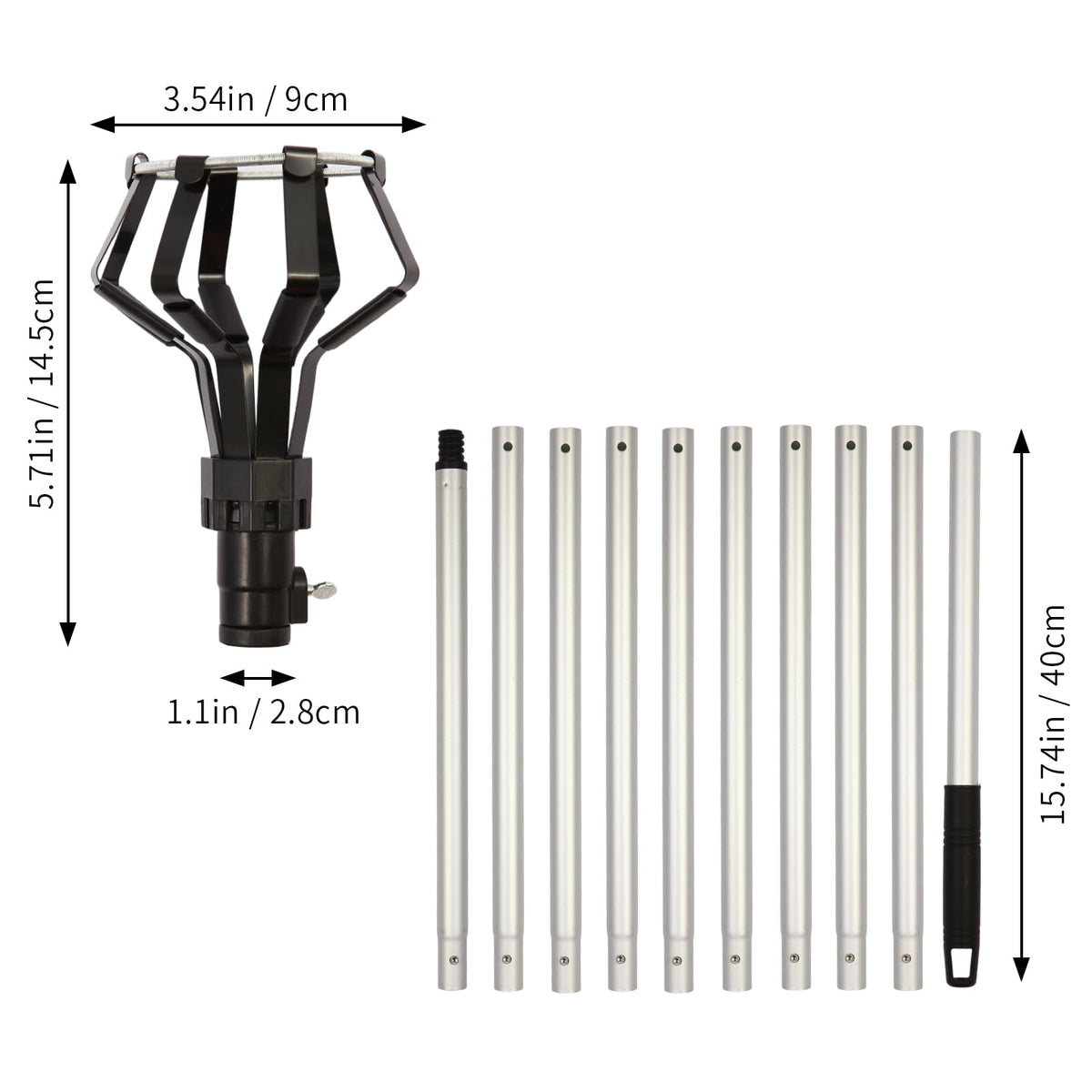 Lightweight aluminum pole with non-slip grip in action.