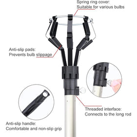 Extended reach up to 15ft with sturdy aluminum pole.