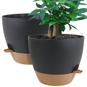 UOUZ 12-inch self-watering planter with deep 60oz reservoir for longer intervals between watering.