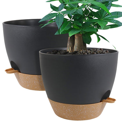 UOUZ 12-inch self-watering planter with deep 60oz reservoir for longer intervals between watering.