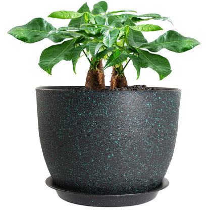 UOUZ 12-inch pot with matte exterior enhances modern indoor decor.