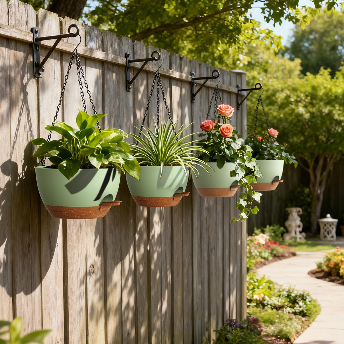 UOUZ 8-inch self-watering hanging pots provide week-long water relief for busy homes