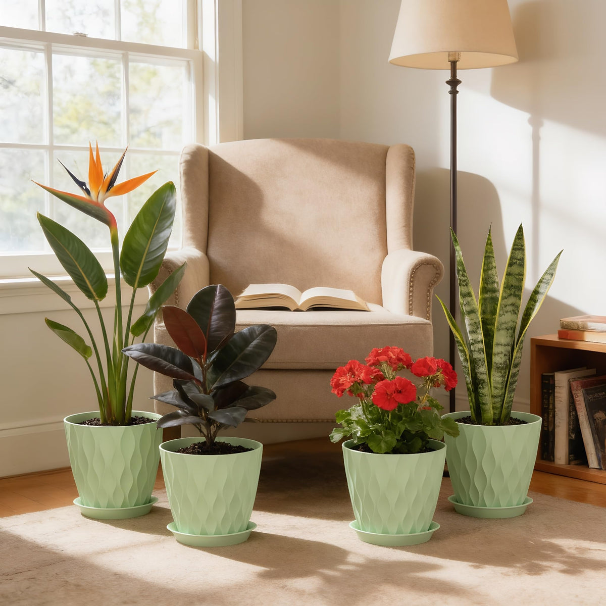 UOUZ pots on a windowsill demonstrate easy, tidy placement.
