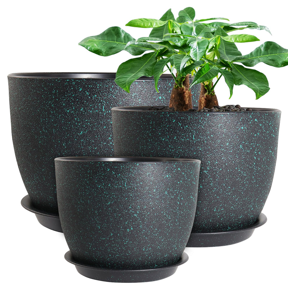UOUZ 12-inch planter with drainage holes for healthy indoor plants.