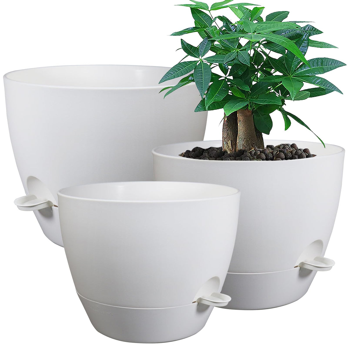 UOUZ large self-watering pot 10-inch ideal for mid-size indoor plants.