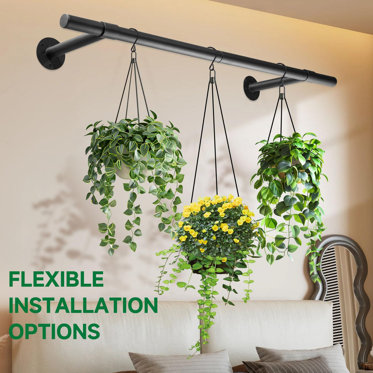 Uoveya wall/window display shows versatile plant shelving for compact homes.