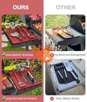 Bright red Uozuke grill mat positioned as a practical gift idea