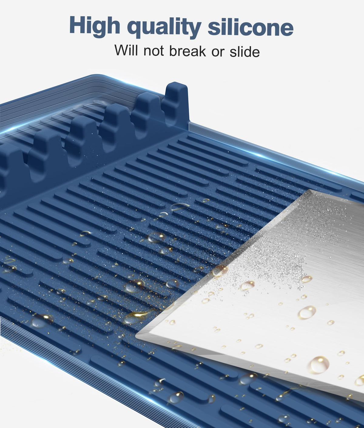Uozuke blue grill mat easy to wipe clean after grilling to reduce clutter