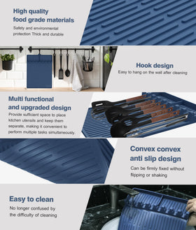Uozuke silicone mat for outdoor kitchen setup on a blue counter surface