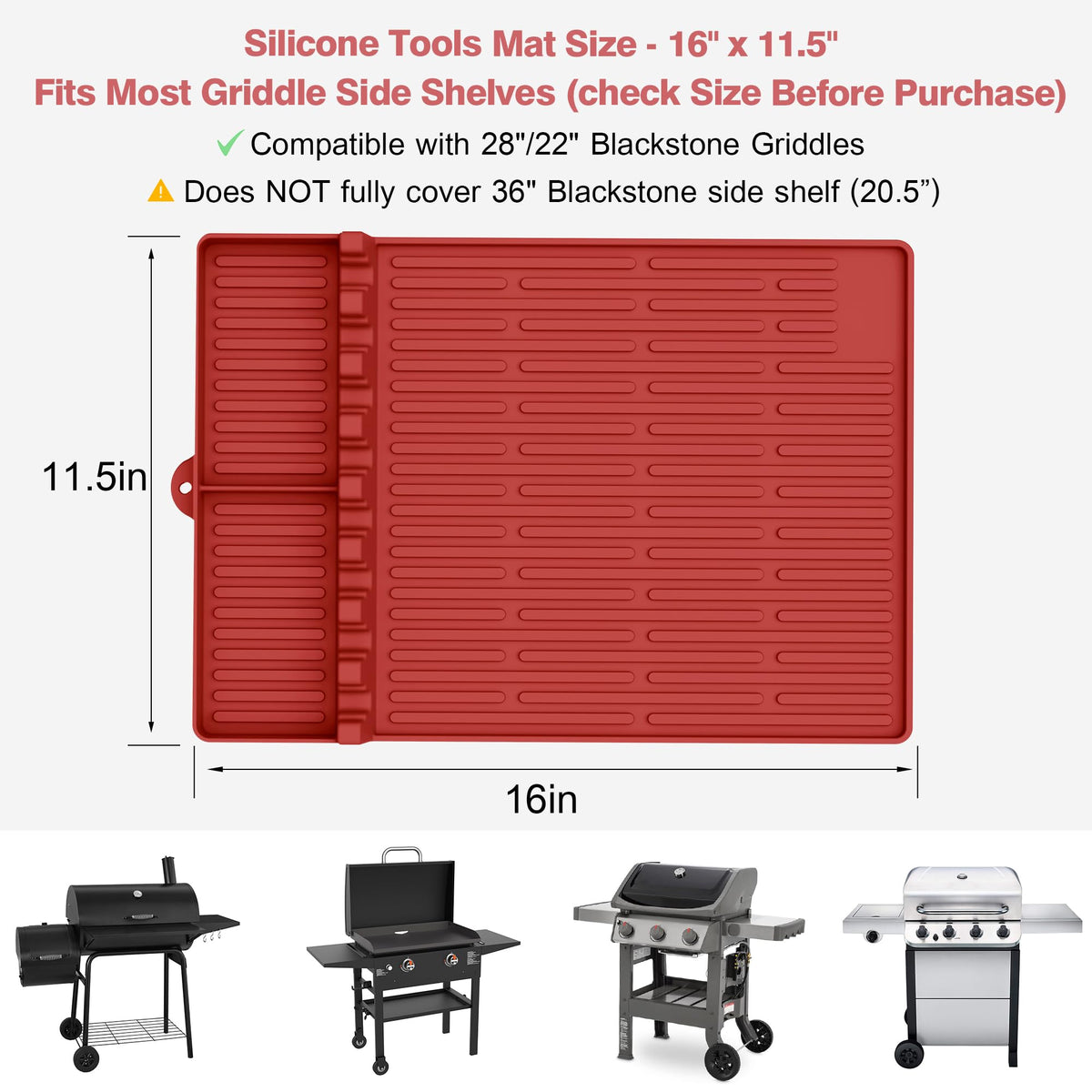 Red Uozuke mat adds a vibrant accent to your grill station