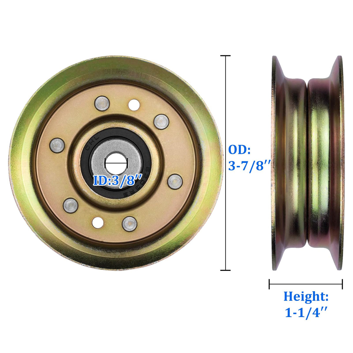 UP2WIN 532173437 idler pulley side view shows reduced belt wear.