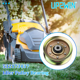 UP2WIN 532173437 idler pulley top view highlights compact, durable design.