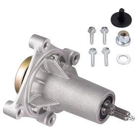 UP2WIN spindle assembly close-up showing deck compatibility for 42–54 inch mowers