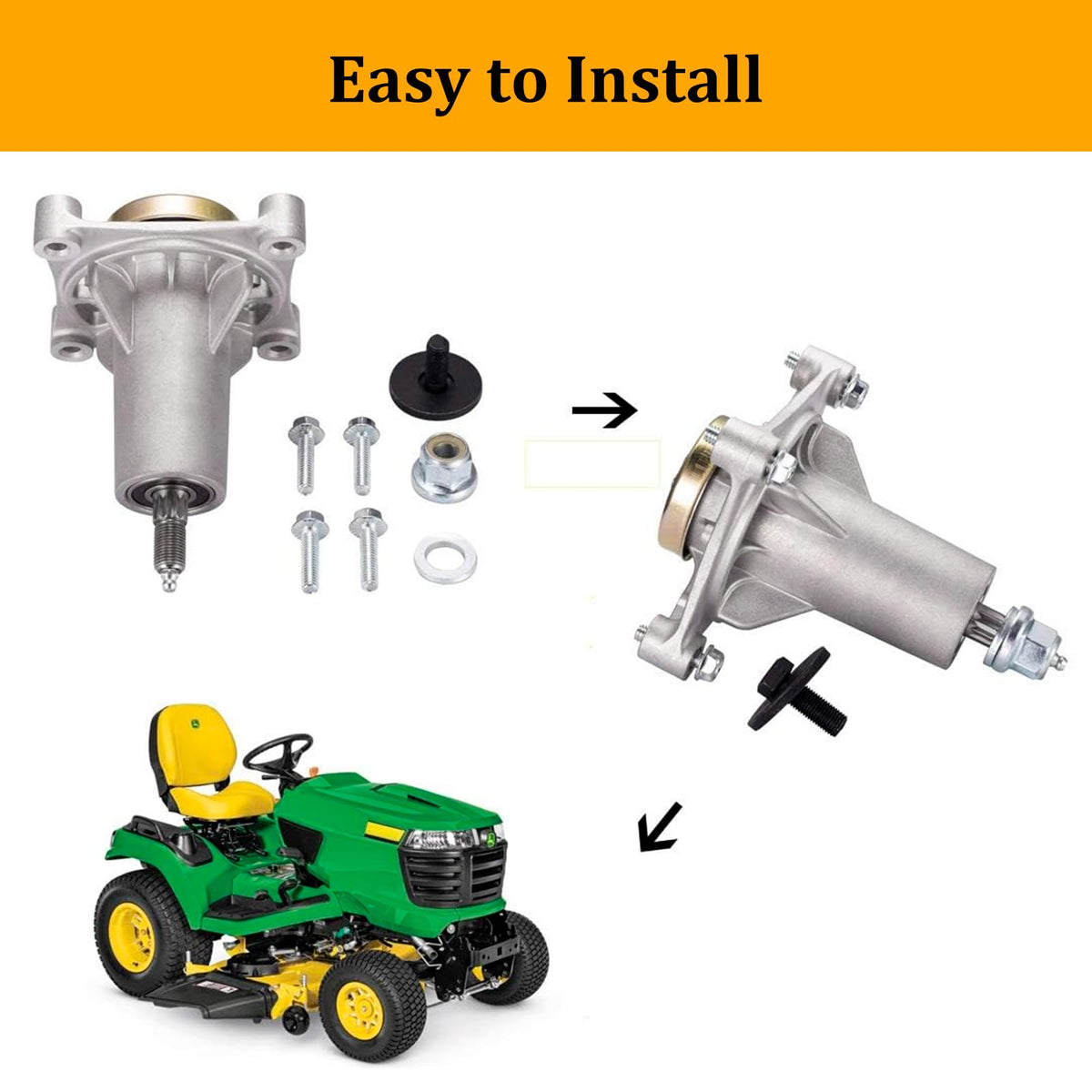 UP2WIN spindle installation demonstrates easy deck maintenance