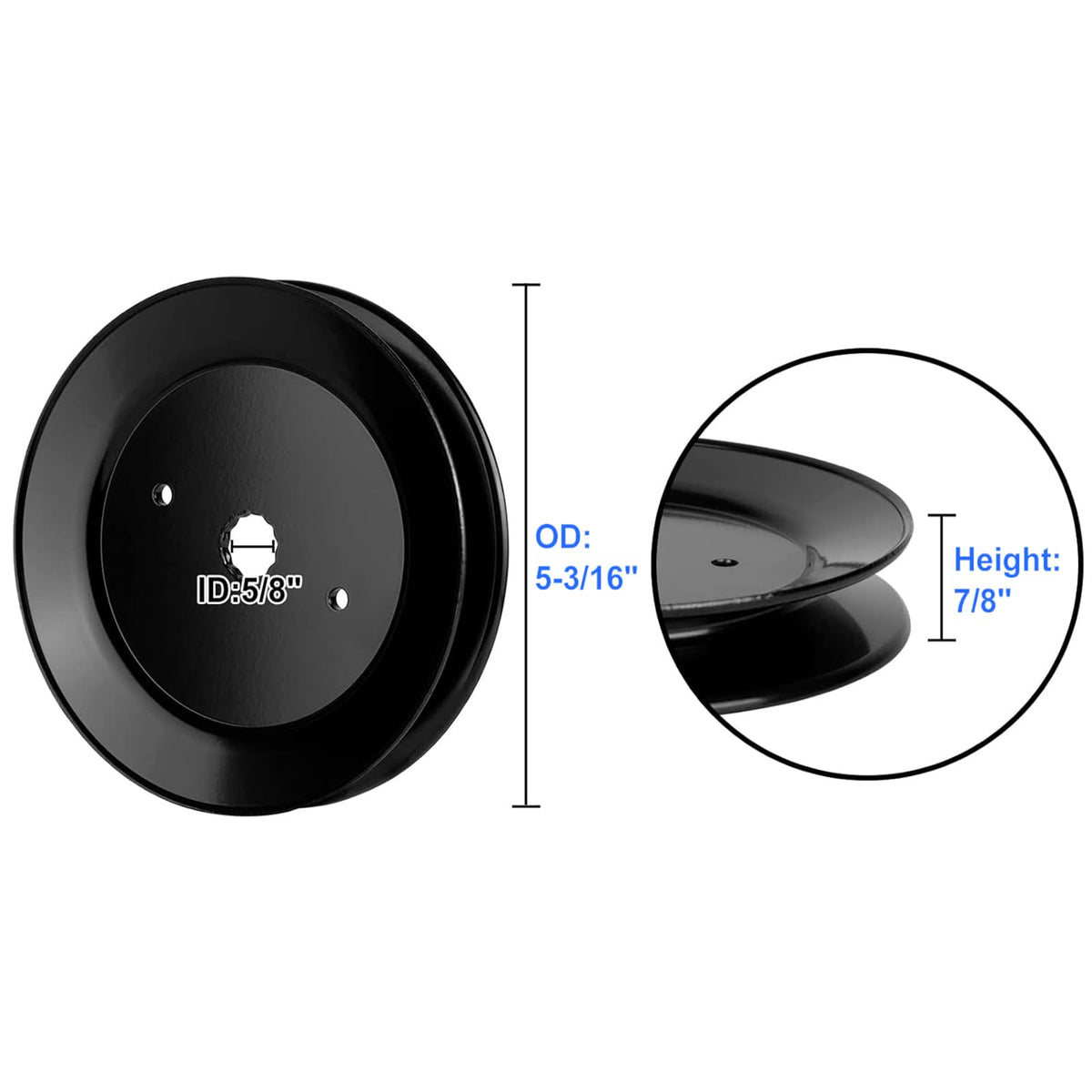 UP2WIN spindle pulley 153535 side view emphasizes precise alignment for smooth belt rotation.