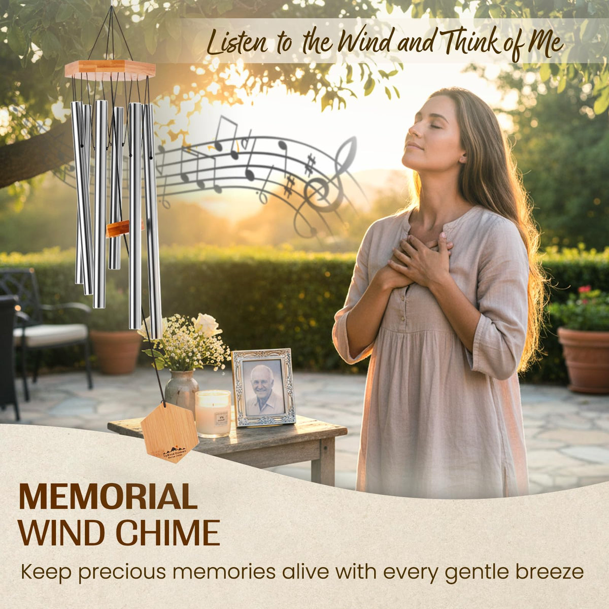 UpBlend Outdoors sympathy gift wind chimes for thoughtful remembrance.