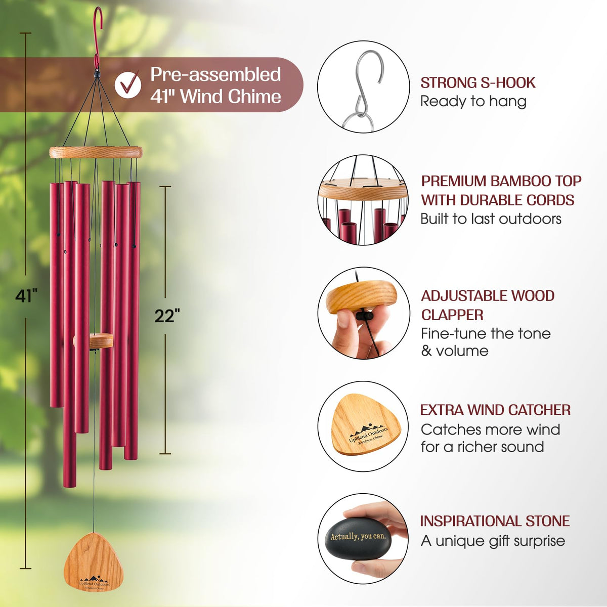 UpBlend Outdoors XL wind chimes make a thoughtful neighbor gift