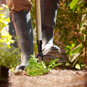 UpBloom long-handle weeding tool enables comfortable upright gardening