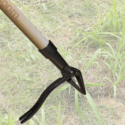 UpBloom stand up weed puller 44-inch in use for root removal