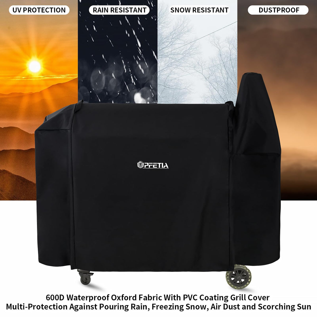 UPFETIA adjustable velcro straps ensure a secure fit against windy conditions.