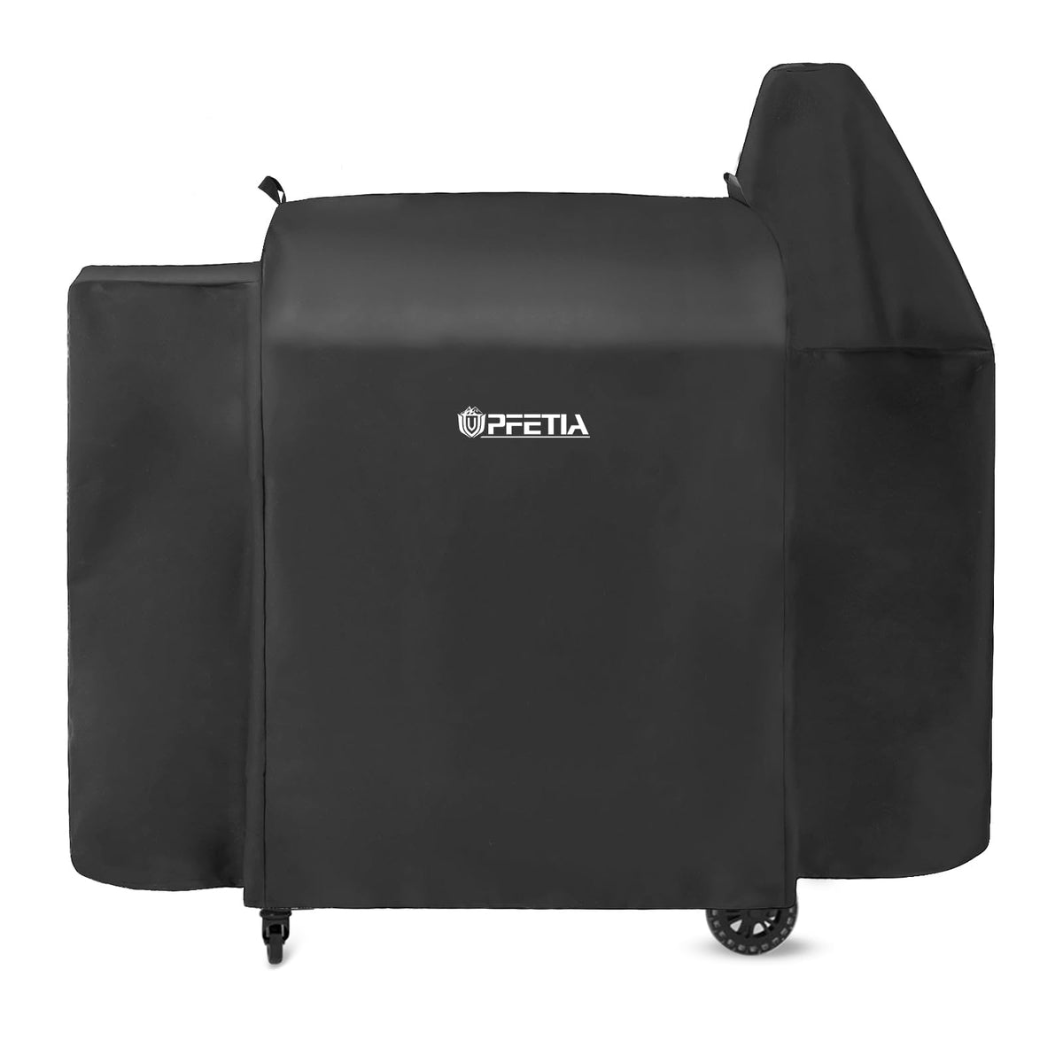 UPFETIA grill cover on Pit Boss PB820 series protecting from rain and snow.