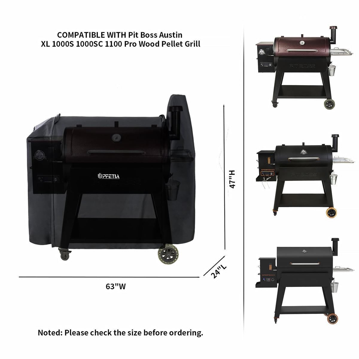 UPFETIA heavy-duty 600D fabric provides waterproof protection for outdoor grills.