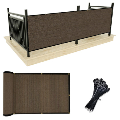UPGRADE balcony privacy screen in mocha blocks sight lines for calmer outdoor moments