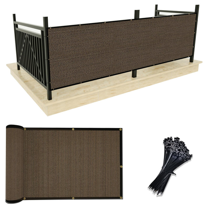 UPGRADE balcony privacy screen in mocha blocks sight lines for calmer outdoor moments