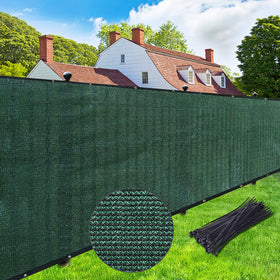 UPGRADE Privacy Screen Fence 5' x 50' in dark green provides lasting yard privacy.