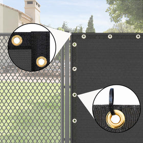 Reinforced edges with double support enhance privacy screen longevity in windy conditions