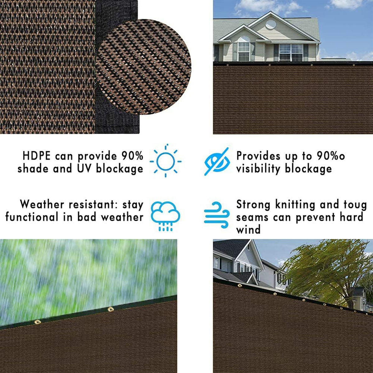 UPGRADE yard setup in mocha demonstrates privacy and aesthetic blend.