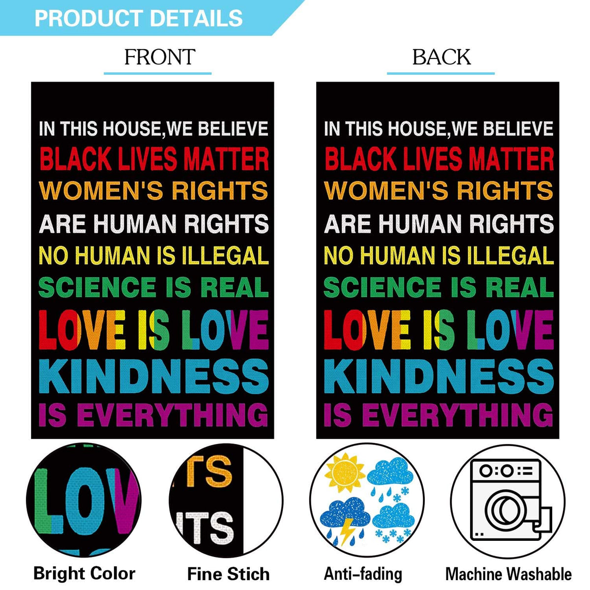 UPINLOOK Pride Garden Flag weatherproof fabric withstands seasonal outdoor use