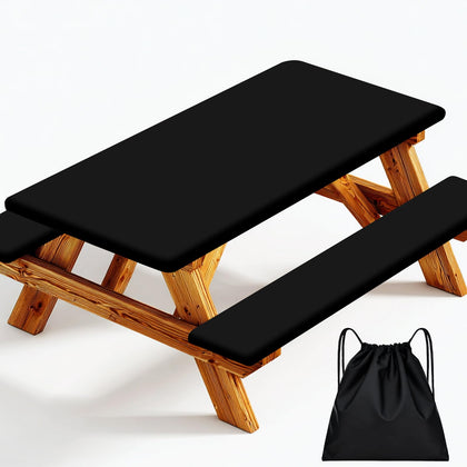 Uplemo 72-inch picnic table cover with elastic edges for secure outdoor dining