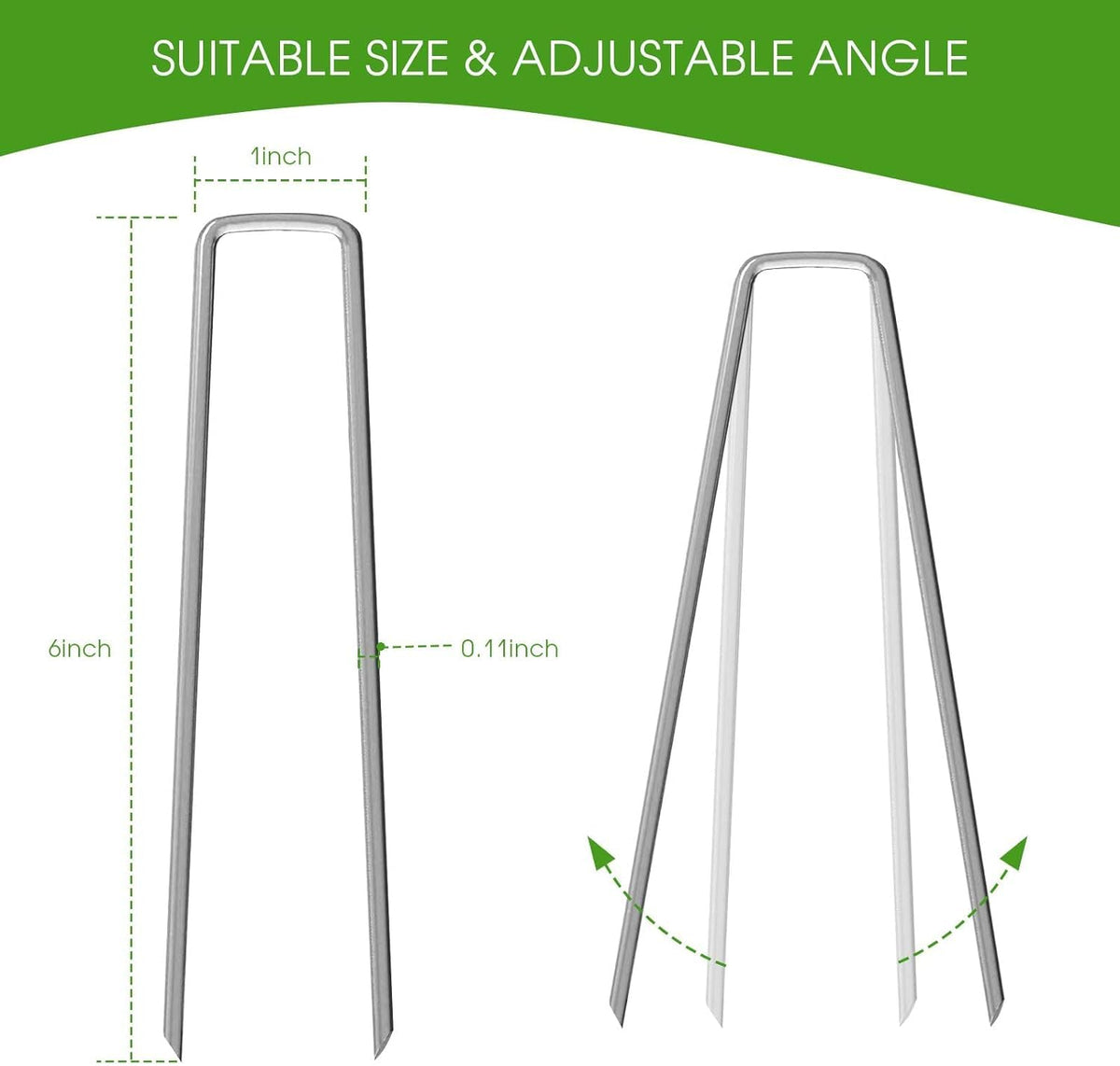 UPMCT U-shaped ground stakes designed for deep soil penetration.